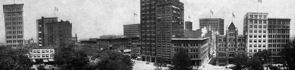 East Broad Street from the State Capitol, 1908 (archival photograph)